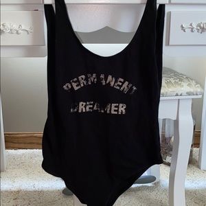 Permanent dreamer black onesie